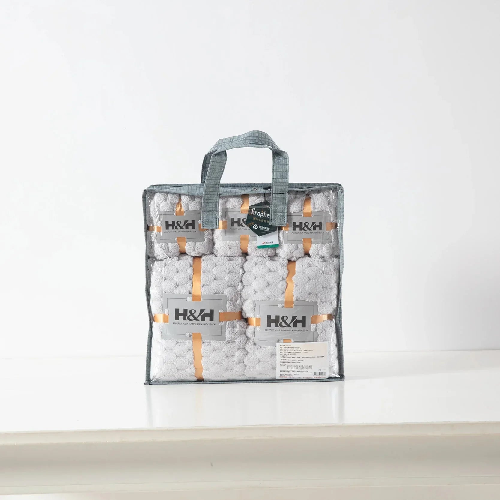 《南良石墨烯》雪絨速乾 五件套組 (含浴巾2入+毛巾2入+乾髮帽1入/組) - 南良H&H - 石墨烯科技